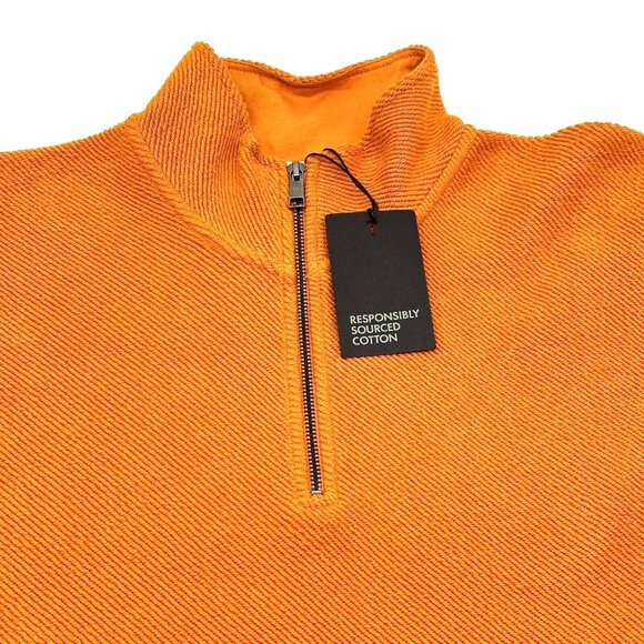 Ted Baker London Millom Men's Size 6/XXL Orange Textured Half Zip Jumper Sweater - Picture 5 of 14
